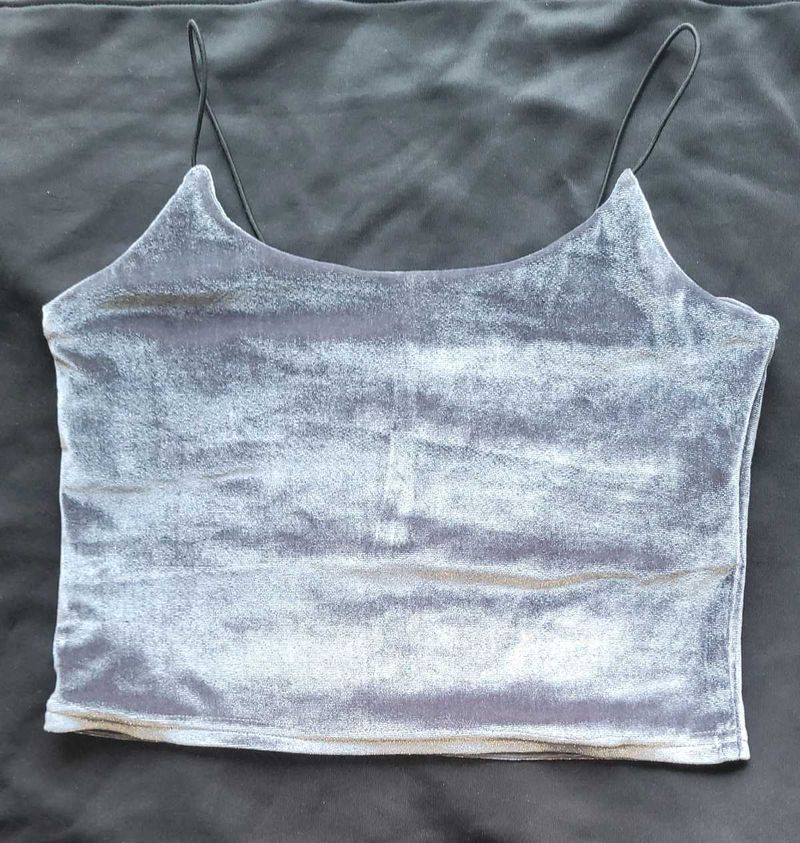 Silver Crop Top
