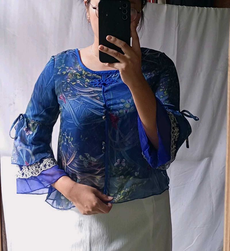 Chinese Top With Flounce