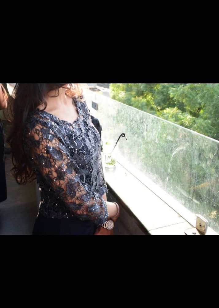 Grey Party Wear Top