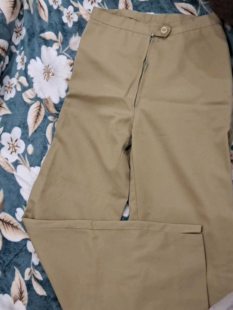 Khaki Straight Leg Pants