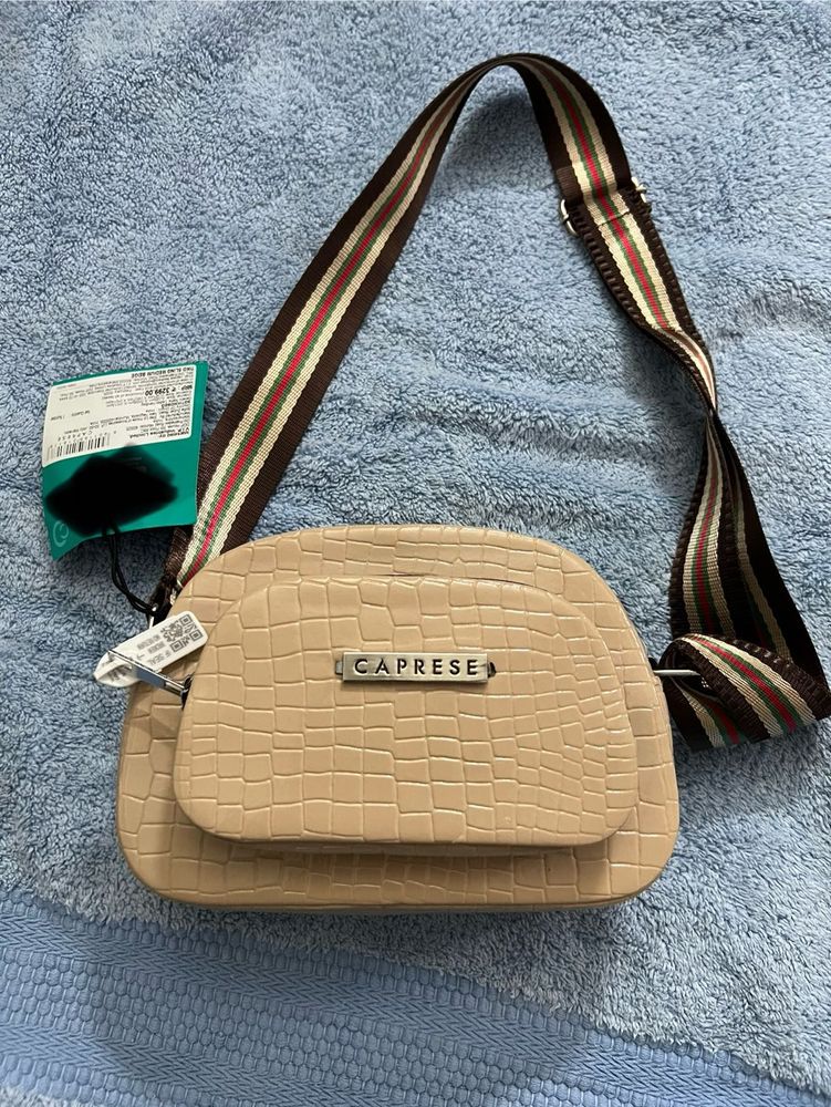 Caprese Medium Croc Textured Sling