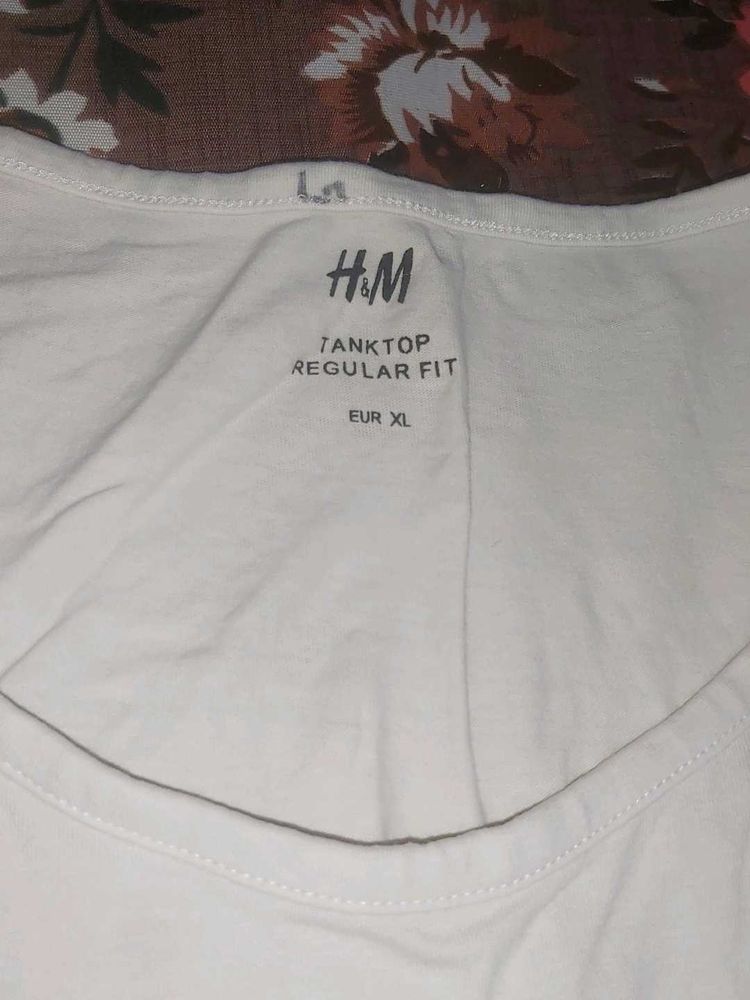 H&amp;M White Tank Top - XL