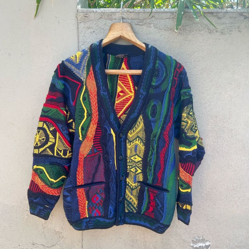 Vintage Coogi x Aklanda 3D Knit Wool Cardigan