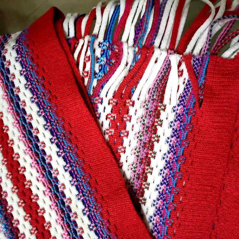 Red Muffler Stole Woollen