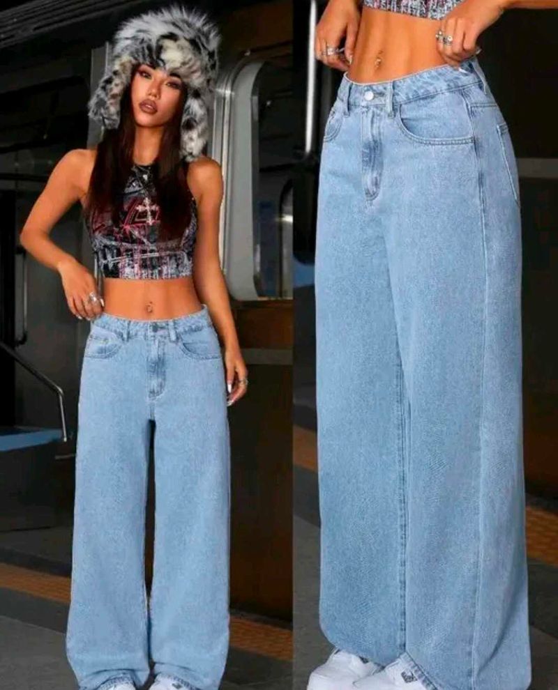 Wide Leg Denim Jeans