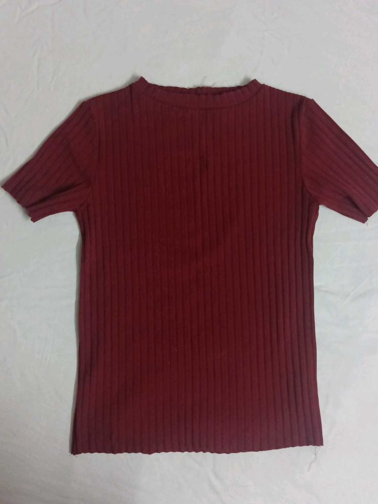 Maroon Basic Top