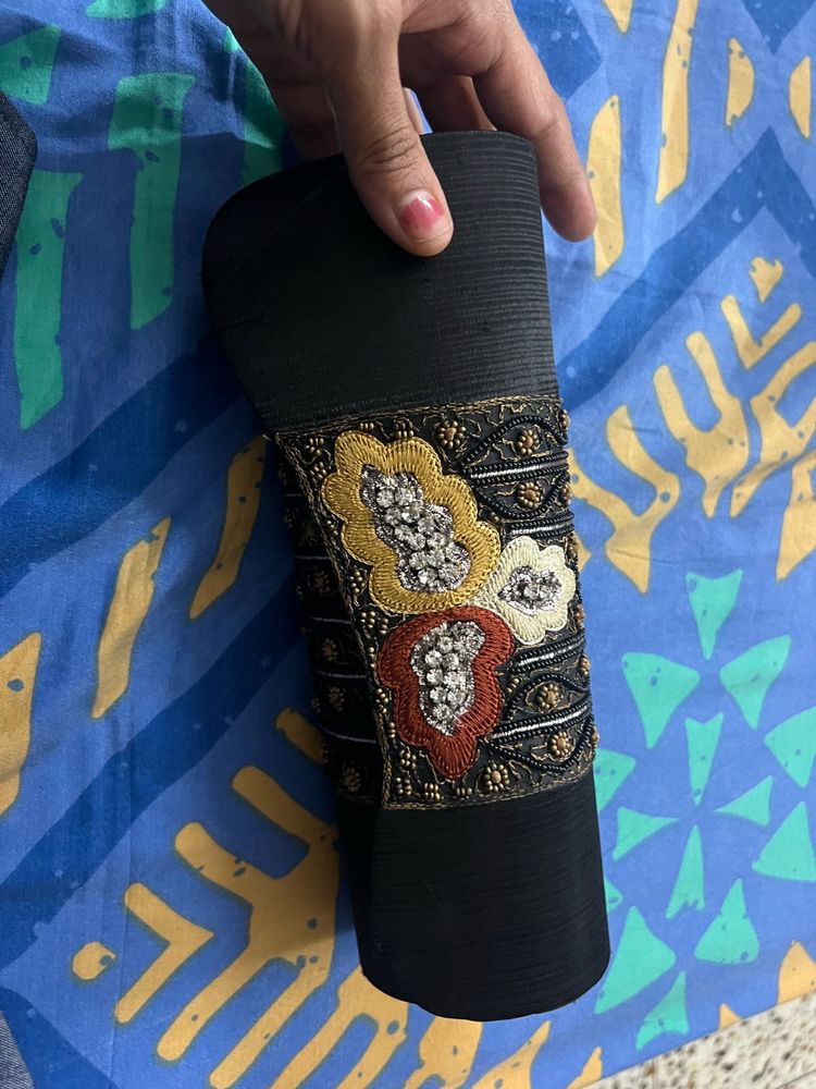 Embellished Black Clutch