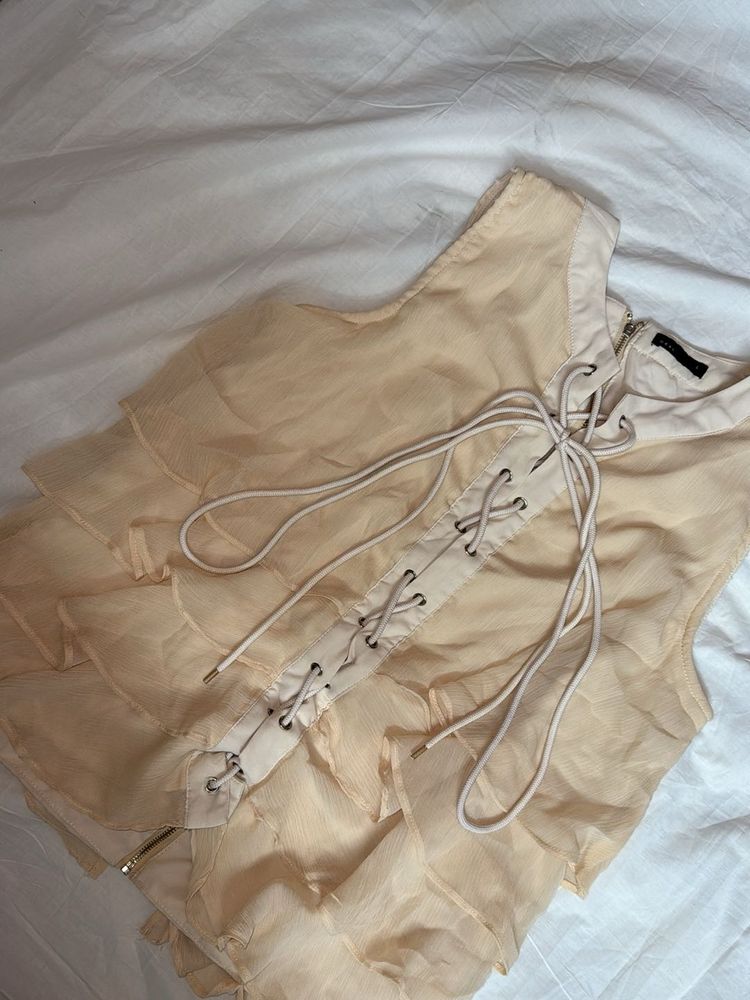 Sleeveless Beige Top