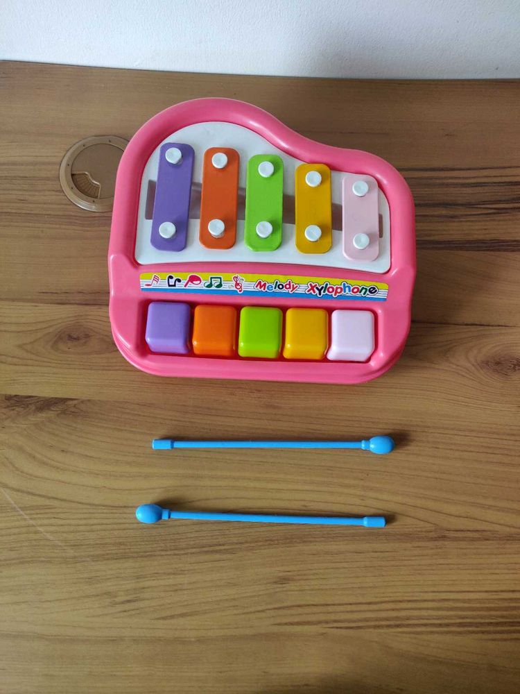 2 in 1 Small Xylophone And Piano With Drum Sticks