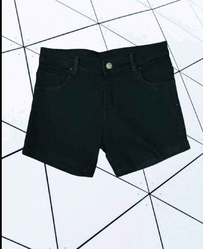 Black Denim Short