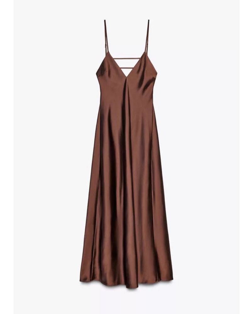 ZARA SATIN MIDI DRESS