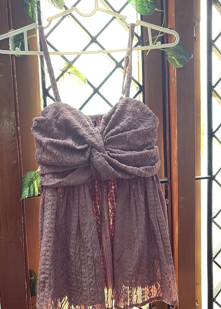 Mauve Twist Front Top