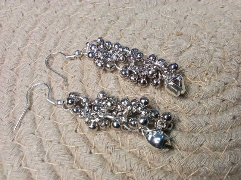 oxidised silver light weight earrings