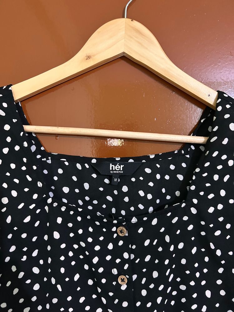 Polka Dot Black Top