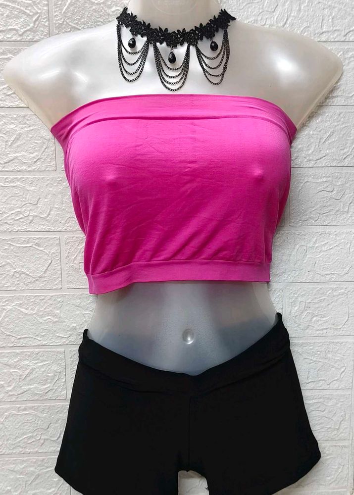 Pink Bandeau Top For Small To Large Size