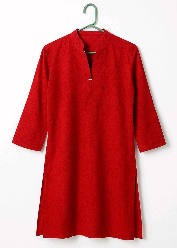 Red Printed Kurta