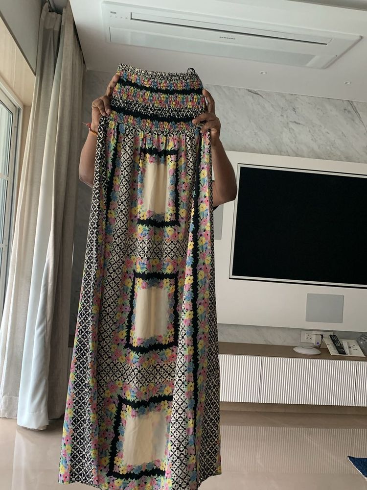 Tube Top Floor Length, Multicoloured Maxi