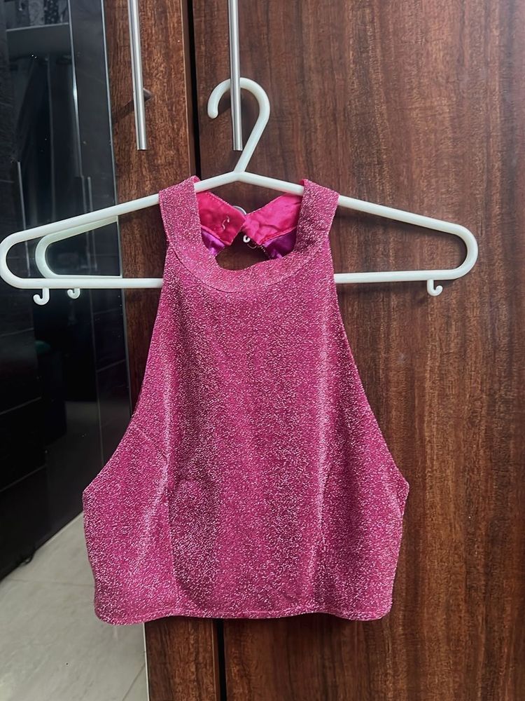 Sparkly Pink Halter Top Barbie Core