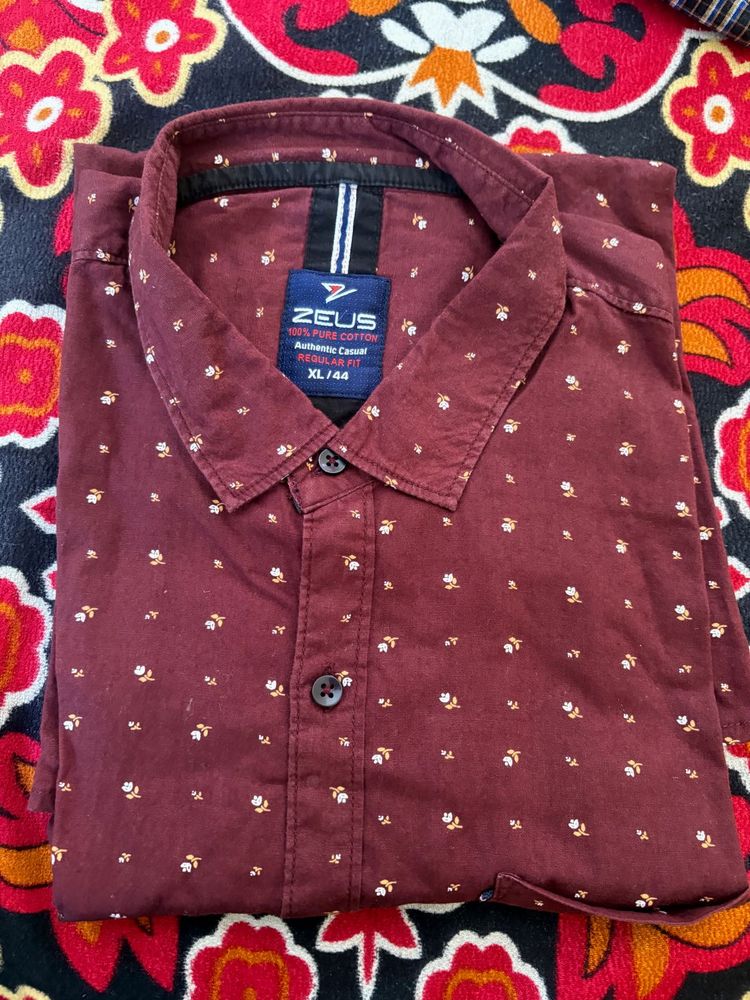 Stylish Maroon Printed Shirt