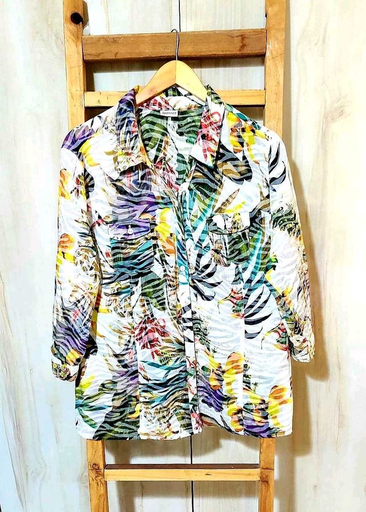 Cotton Multicour Printed Shirt Size-42-XL