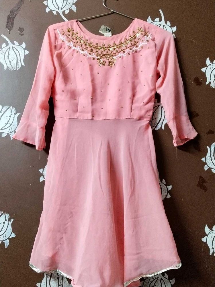 Pink Embellished Kurta