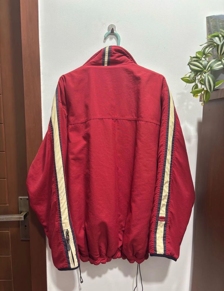 Red Vintage Windbreaker Jacket