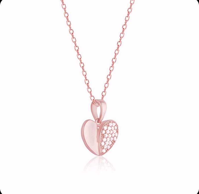 1day RAKHI  Sale Silver Chain+Pendant (Rose Gold)