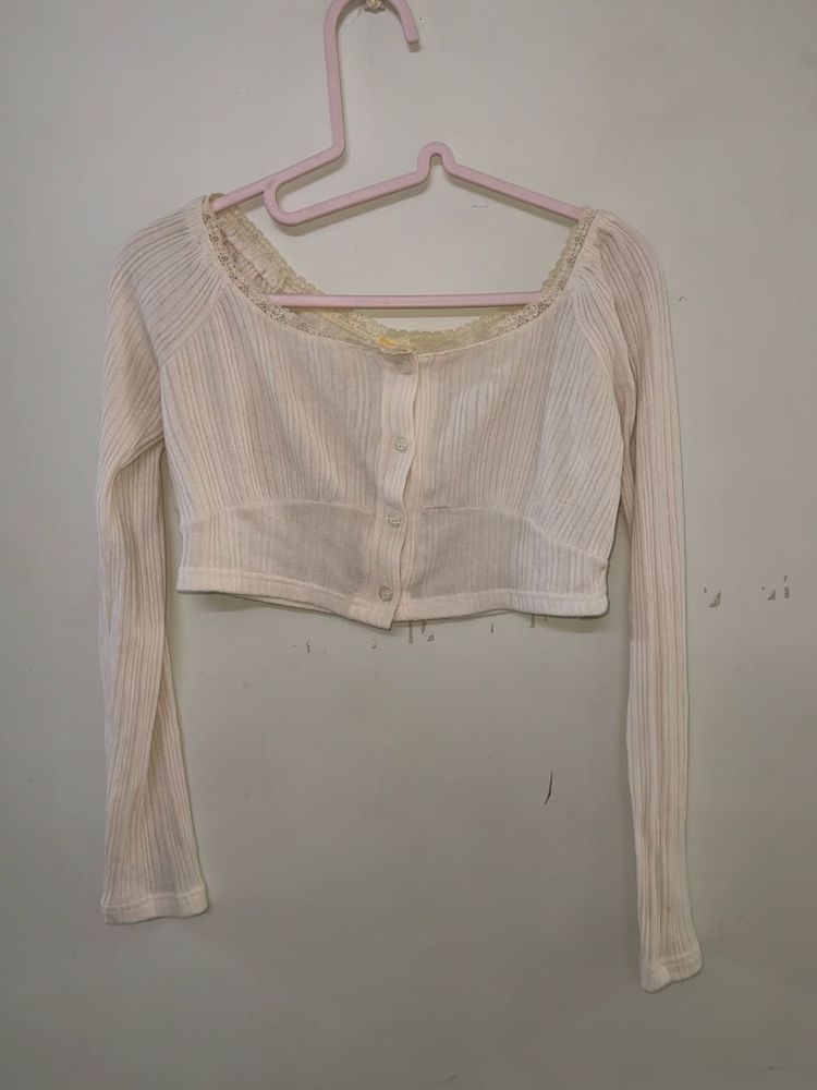 Koren White Crop Top