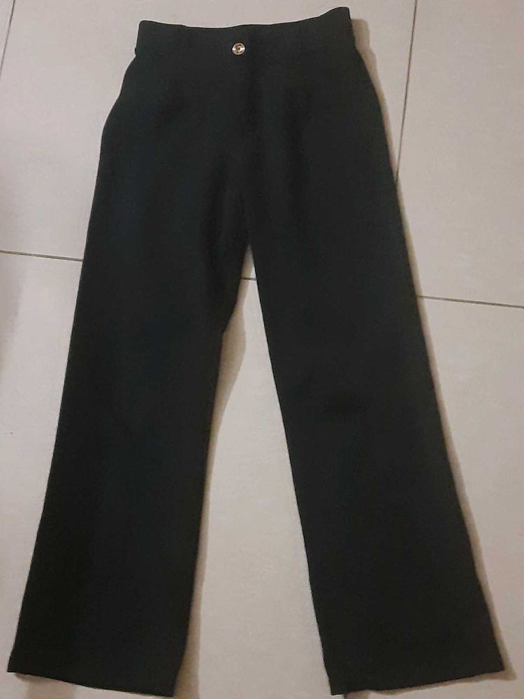 Wide Leg Black Formal Pants