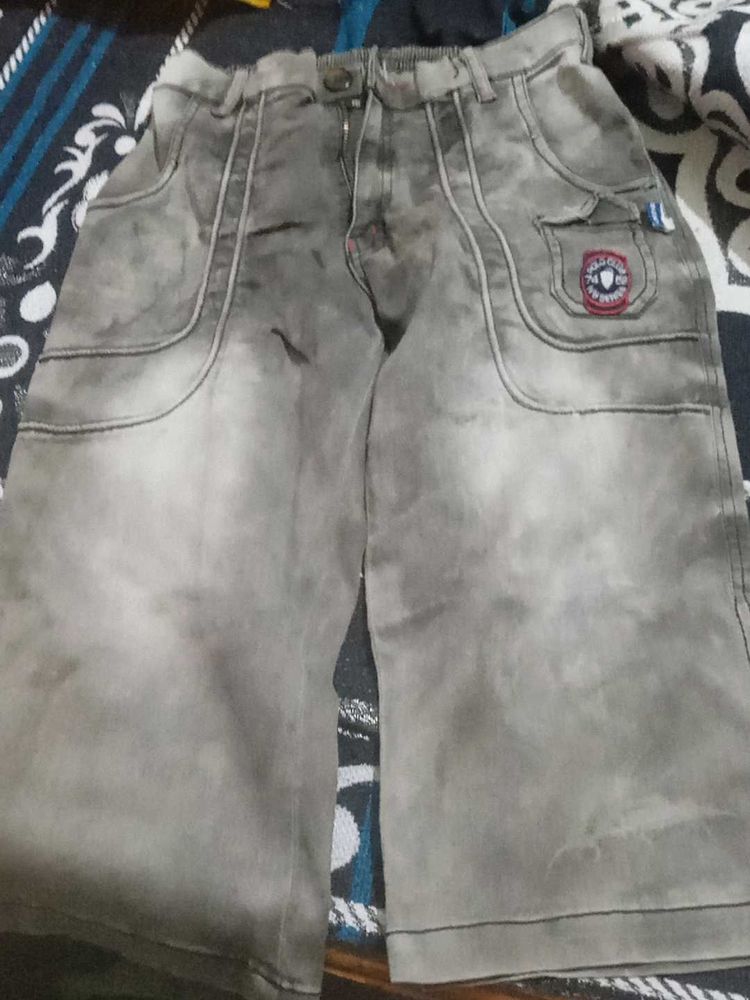 Boys&#39; Gray Wash Cargo Shorts
