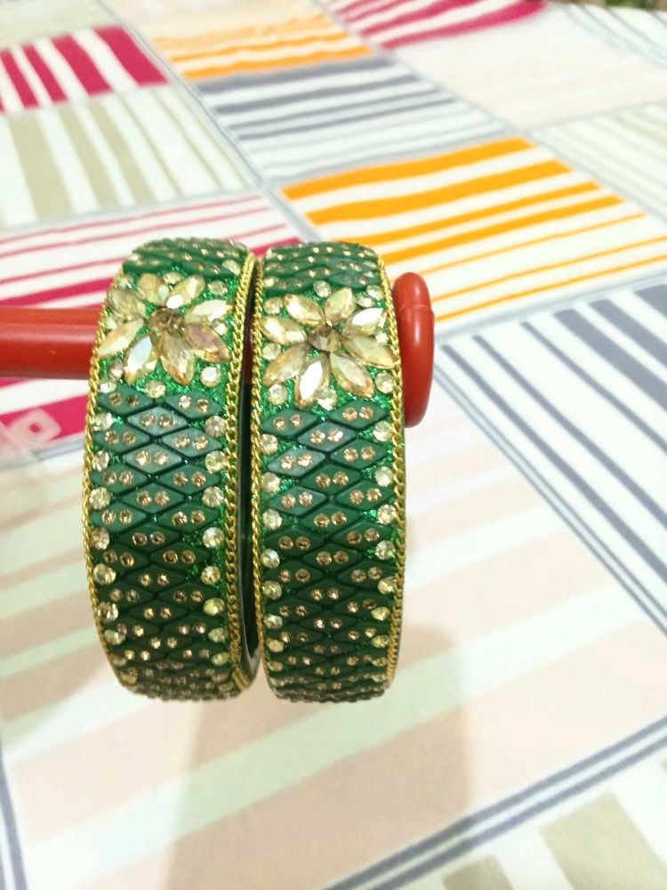 Green &amp; Gold Bangle Set