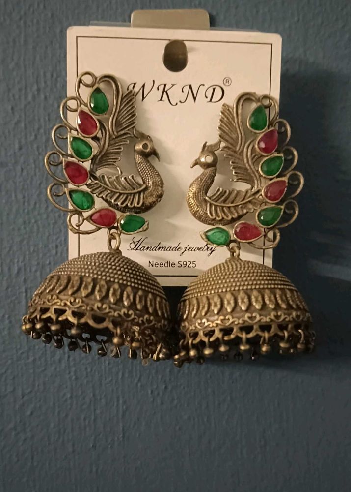 Peacock Jhumka Earrings