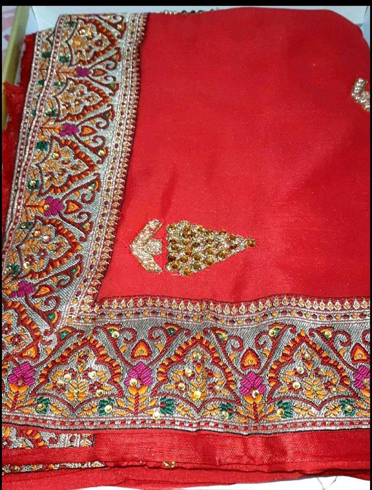 fancy red saree
