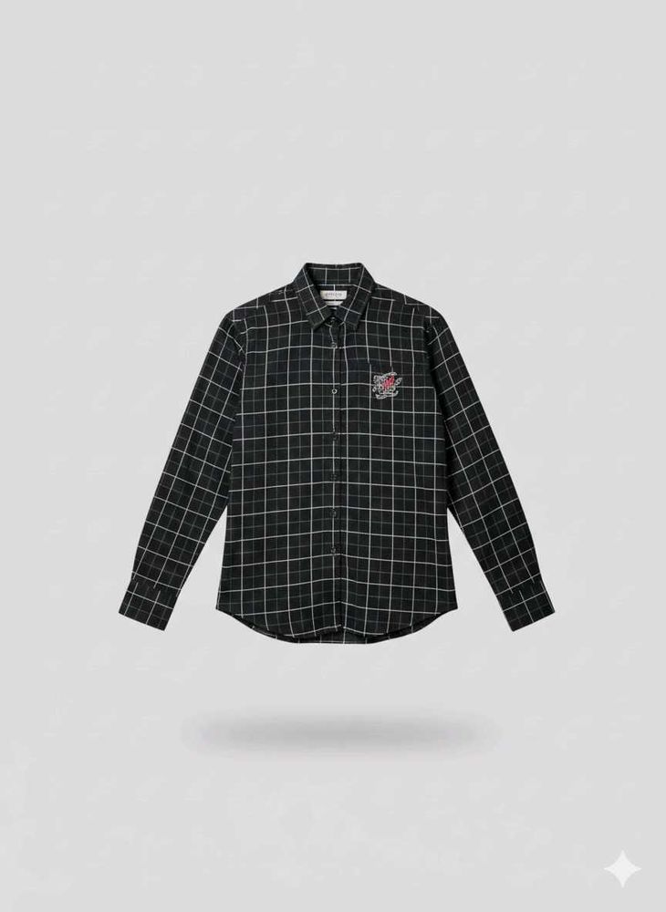 Checkered Black Flannel Shirt