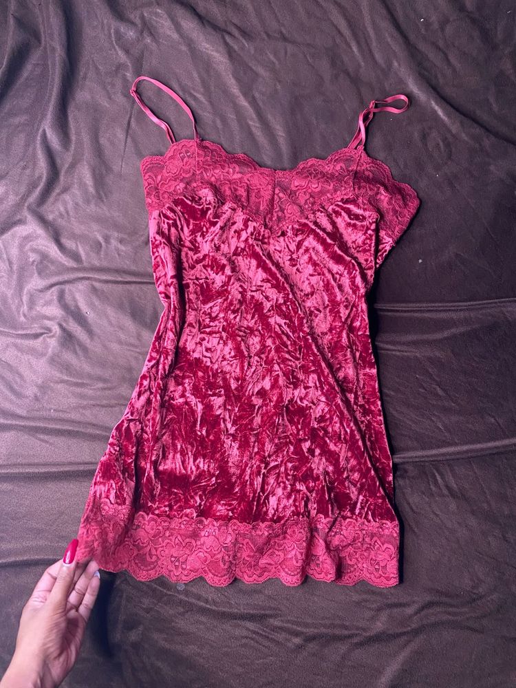 Velvet Lace Cami Dress