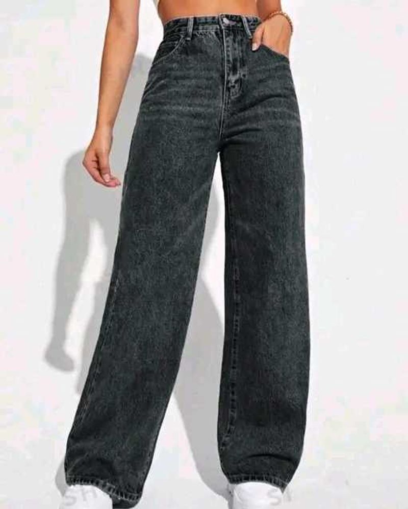 Grey Stright Fit Jeans
