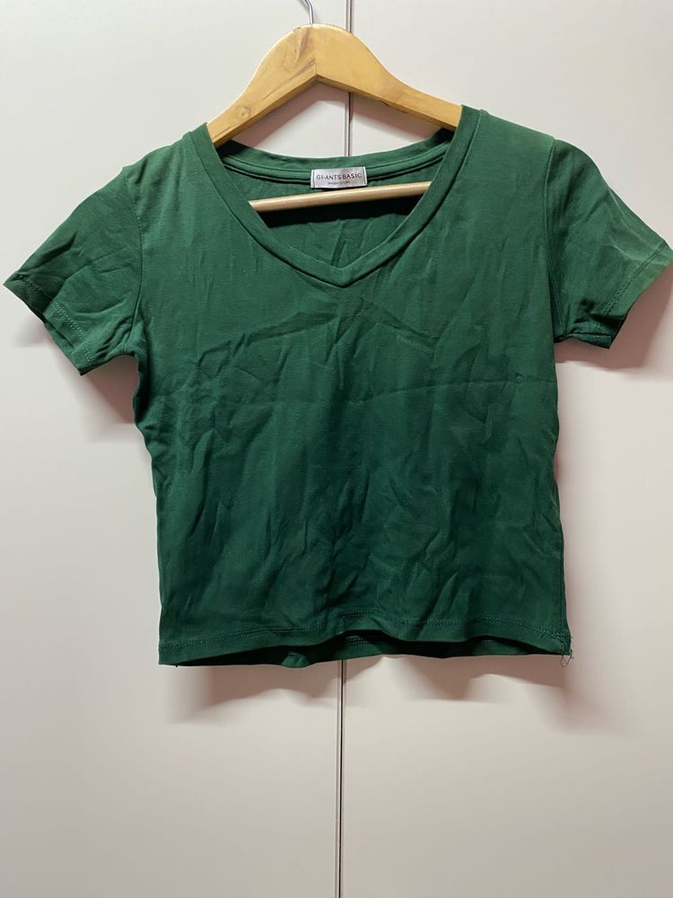 Green V-Neck Tee