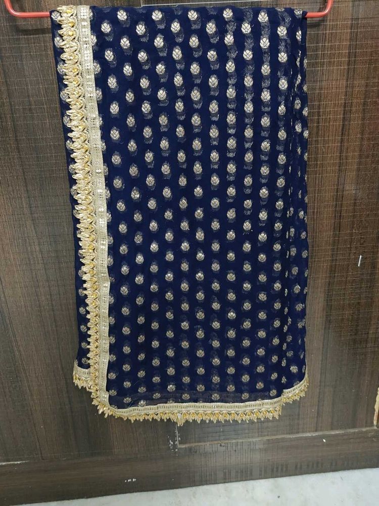 Elegant Navy Blue Dupatta