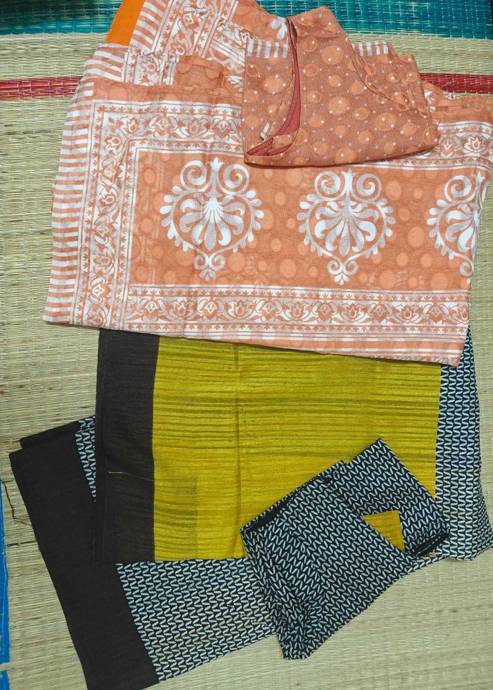 Printed Cotton Saree Combo