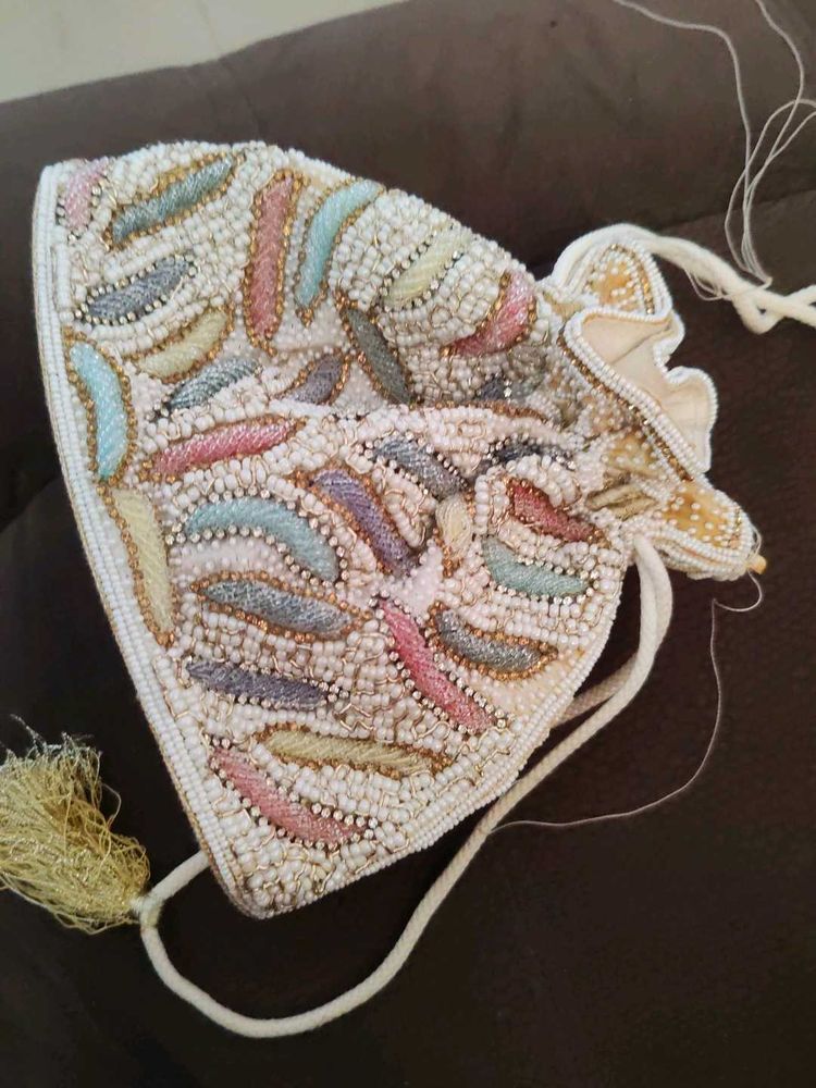 Beaded Drawstring Pouch