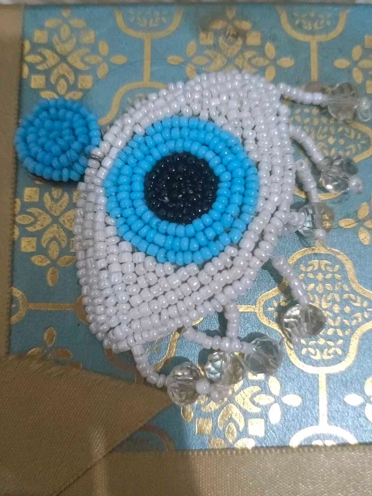 Handmade Beaded &#34;Evil Eye&#34; Brooch