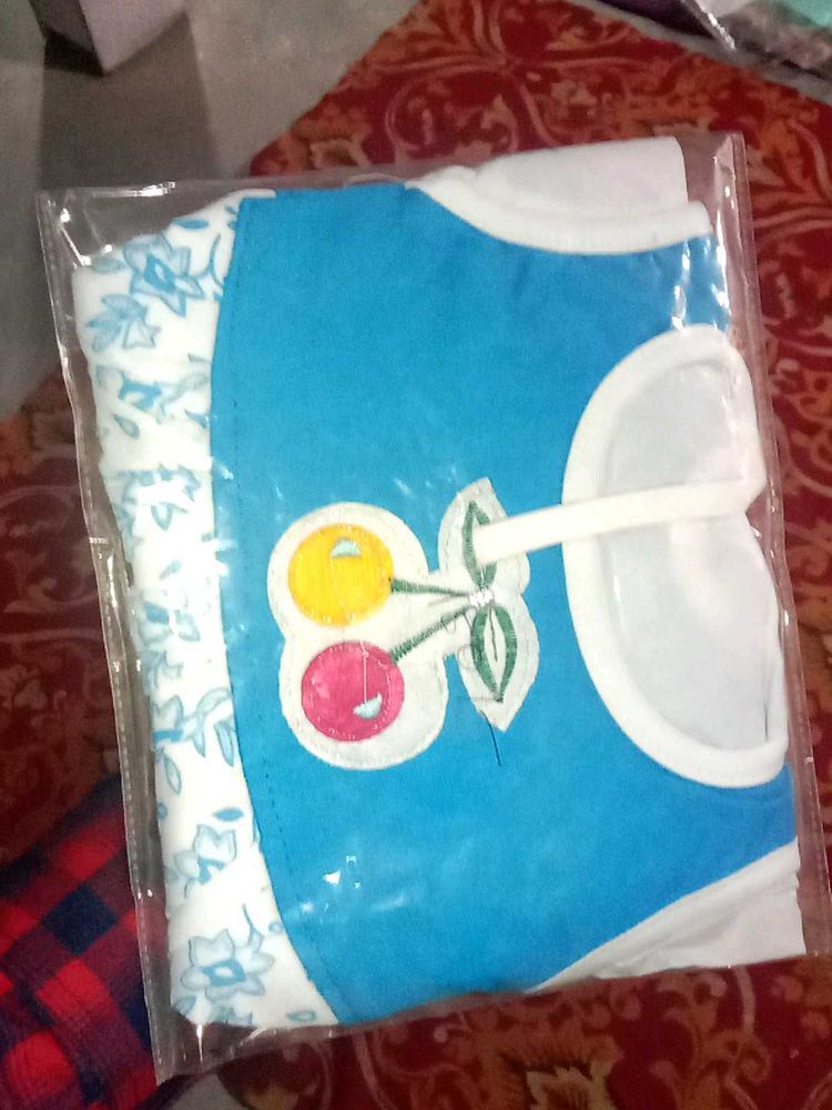 Blue Cherry Baby Bib