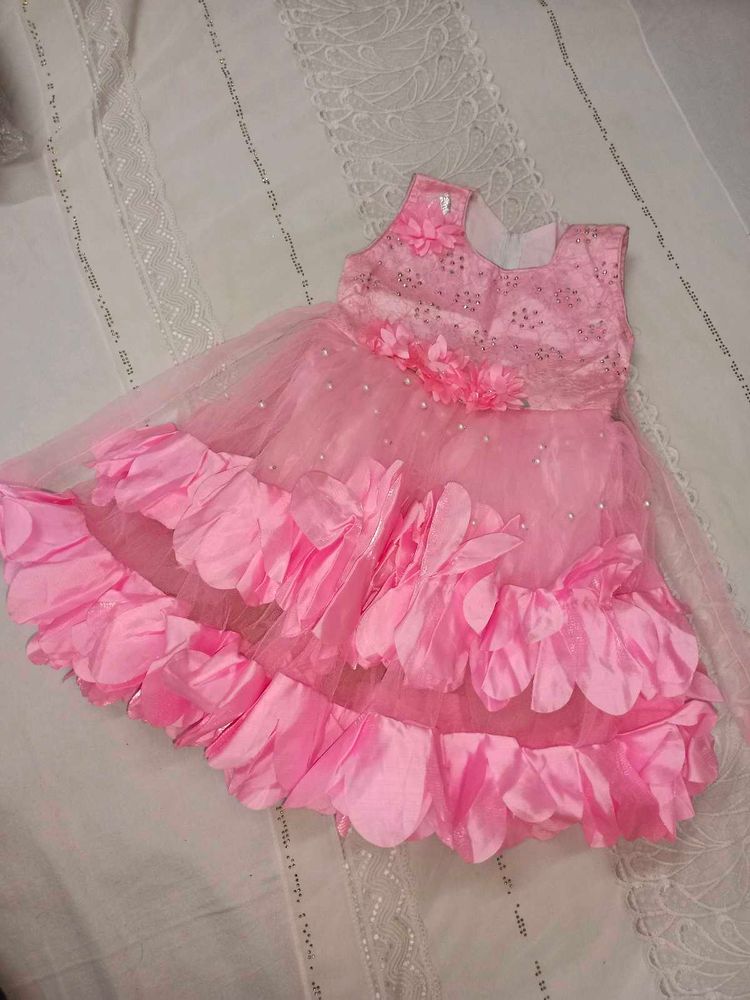Pink Flower Girl Dress