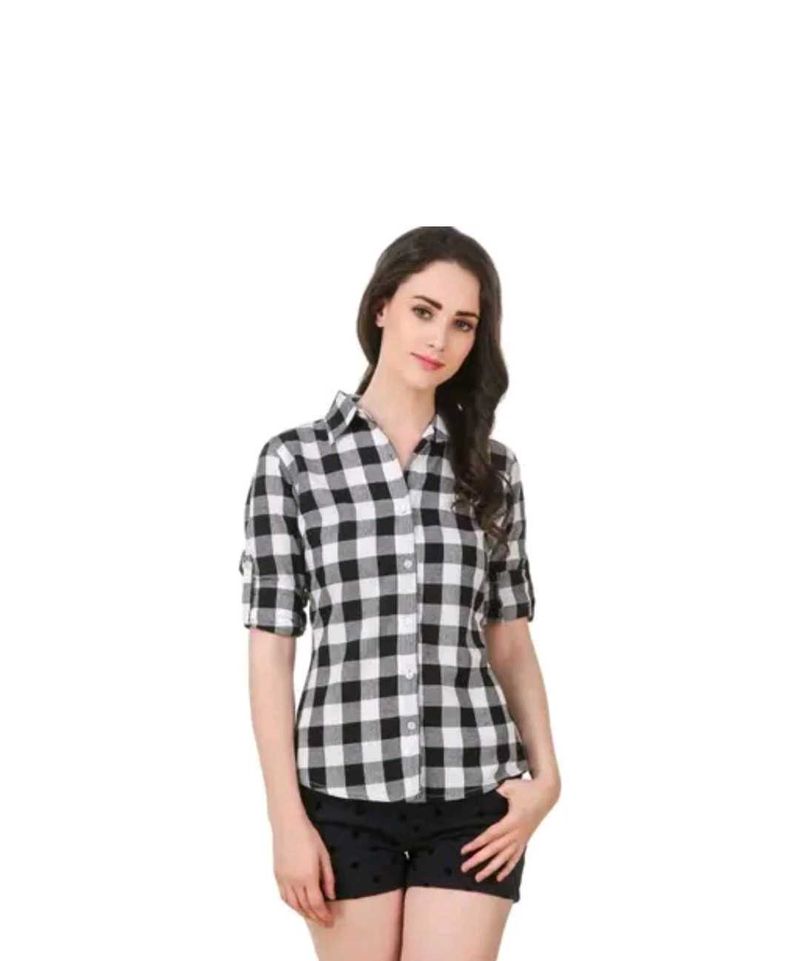 Trendy Black &amp; White Checkered Shirt