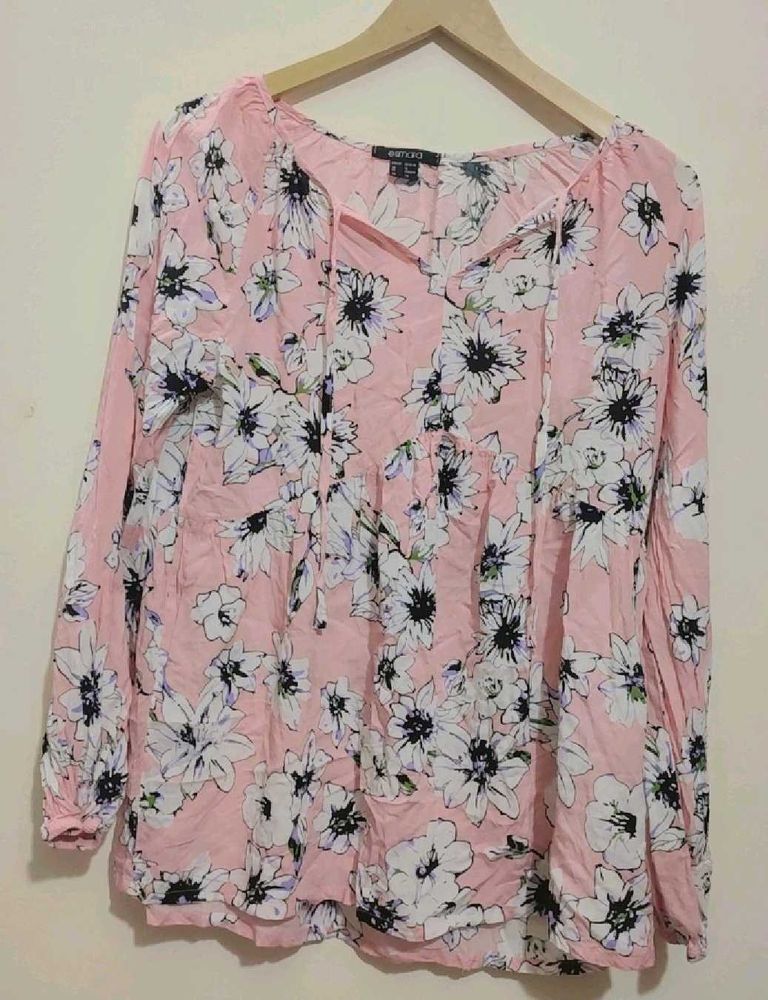 Pink Top Floral Print For Girl Or Woman 34 Bust