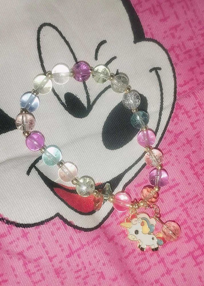Cute Unicorn Charm Beaded Bracelet