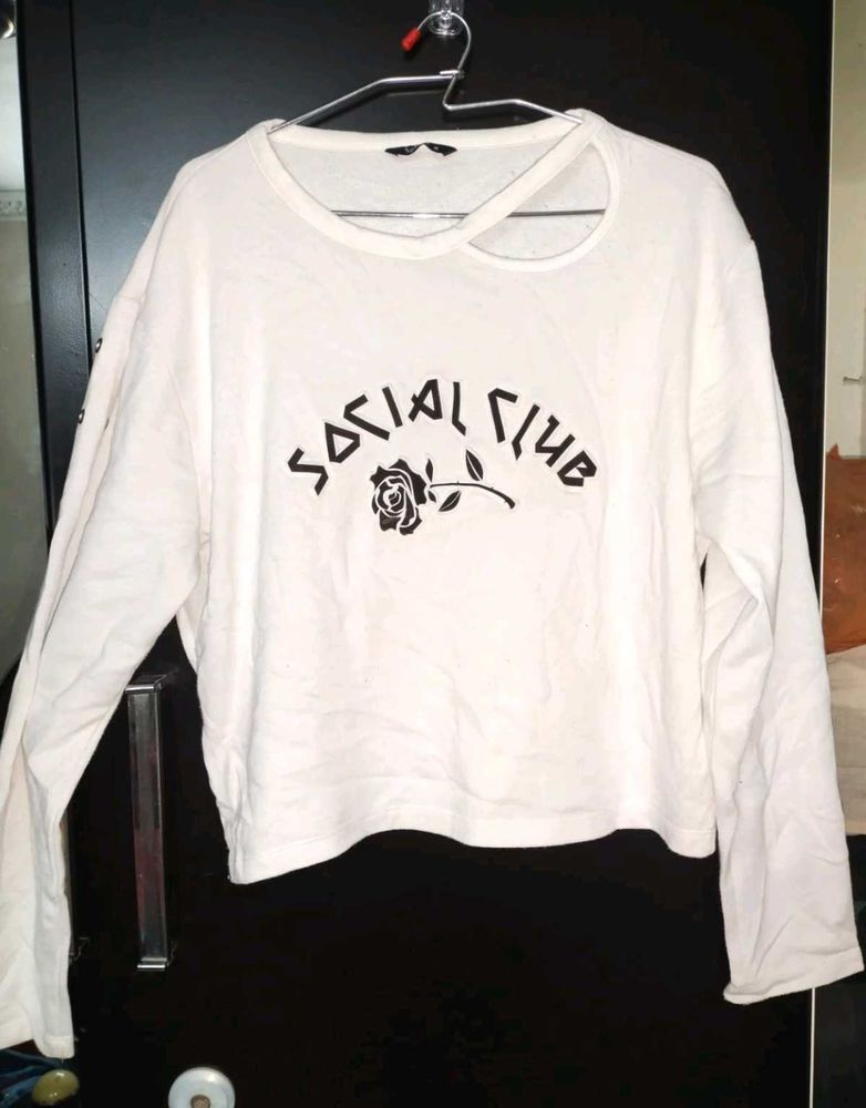 White &#39;Social Club&#39; Tee