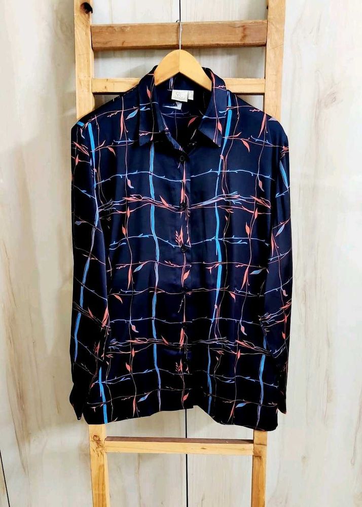 Black Printed Shirt Size-46