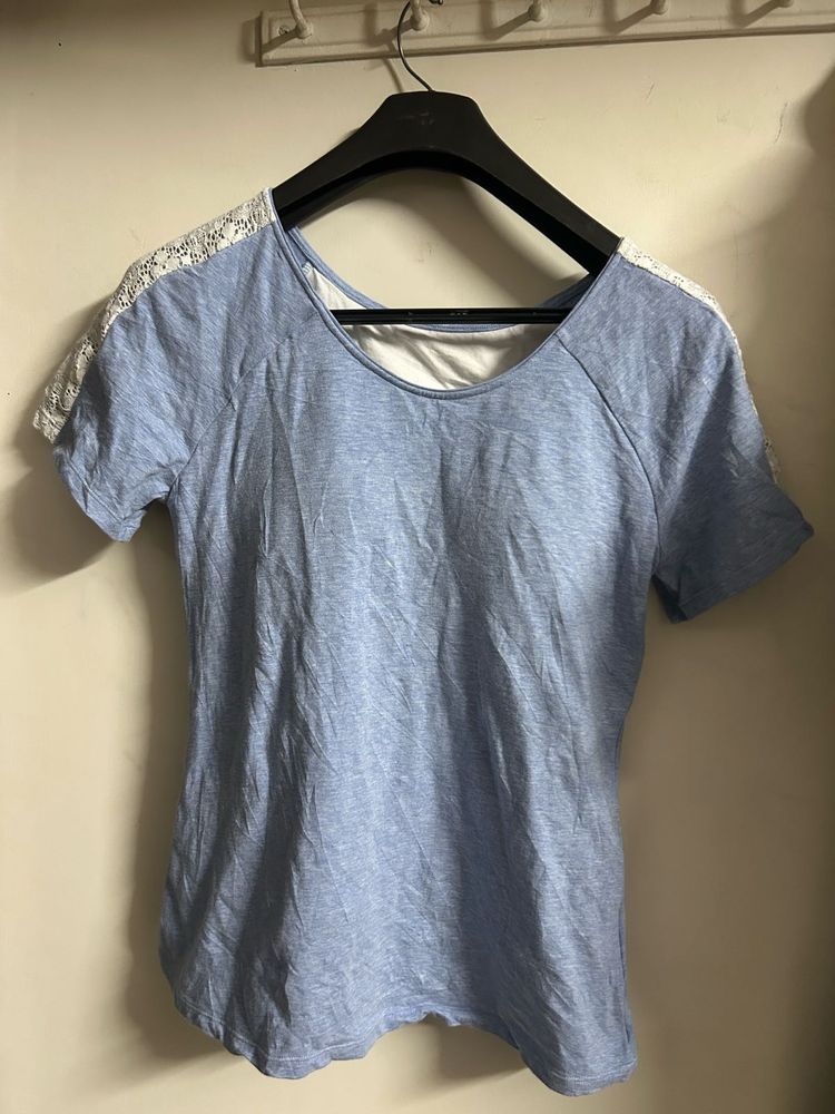Cute Blue Lace T-Shirt
