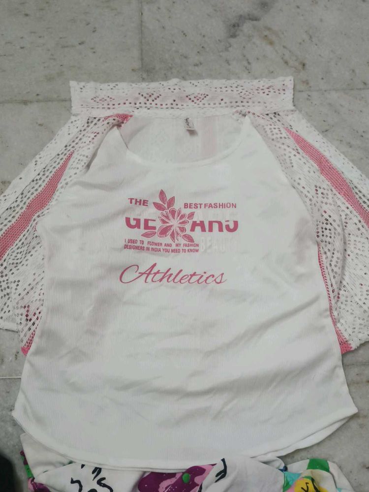 Trendy White Printed Top